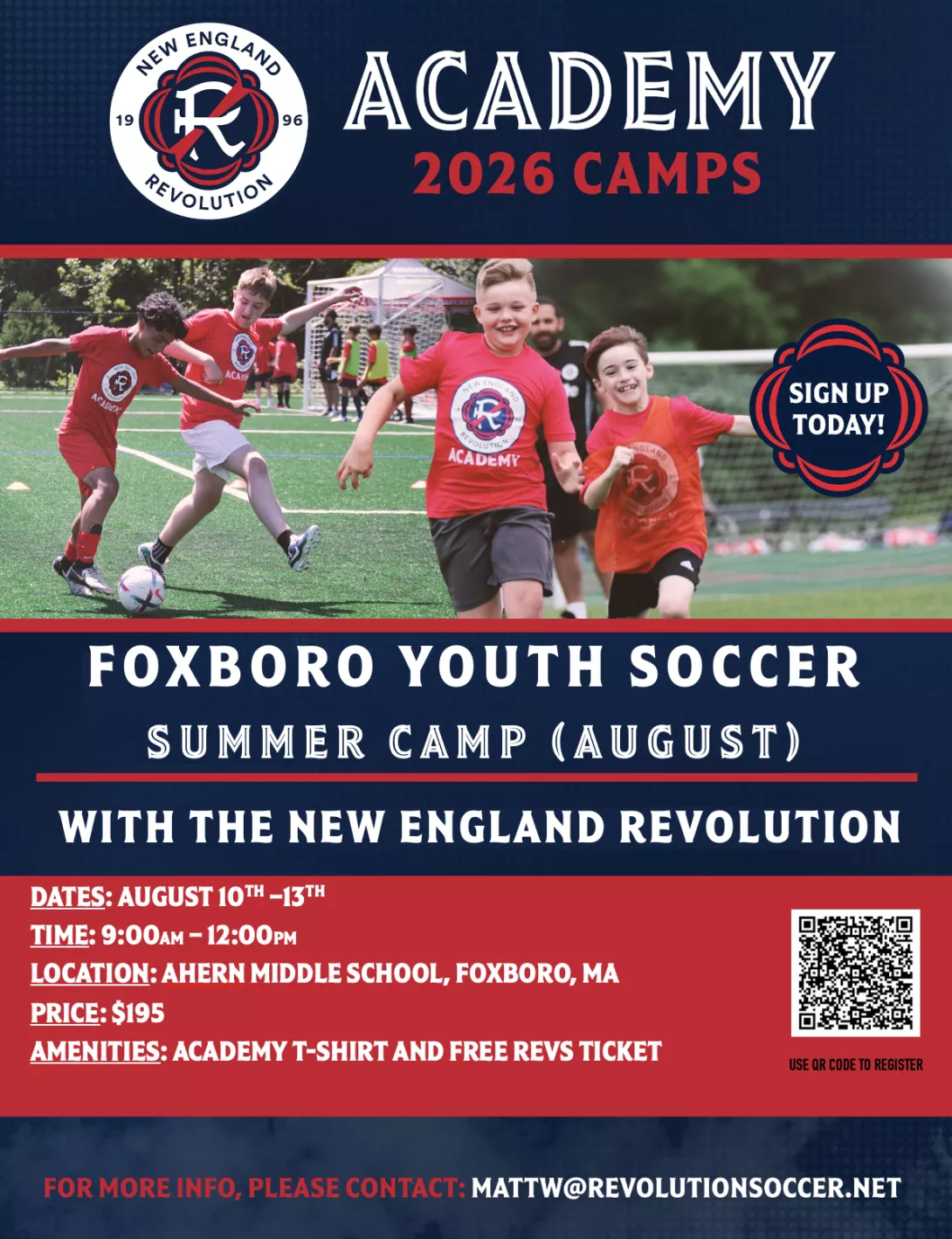 FYS/Revs Academy Summer Camp - August 2026!